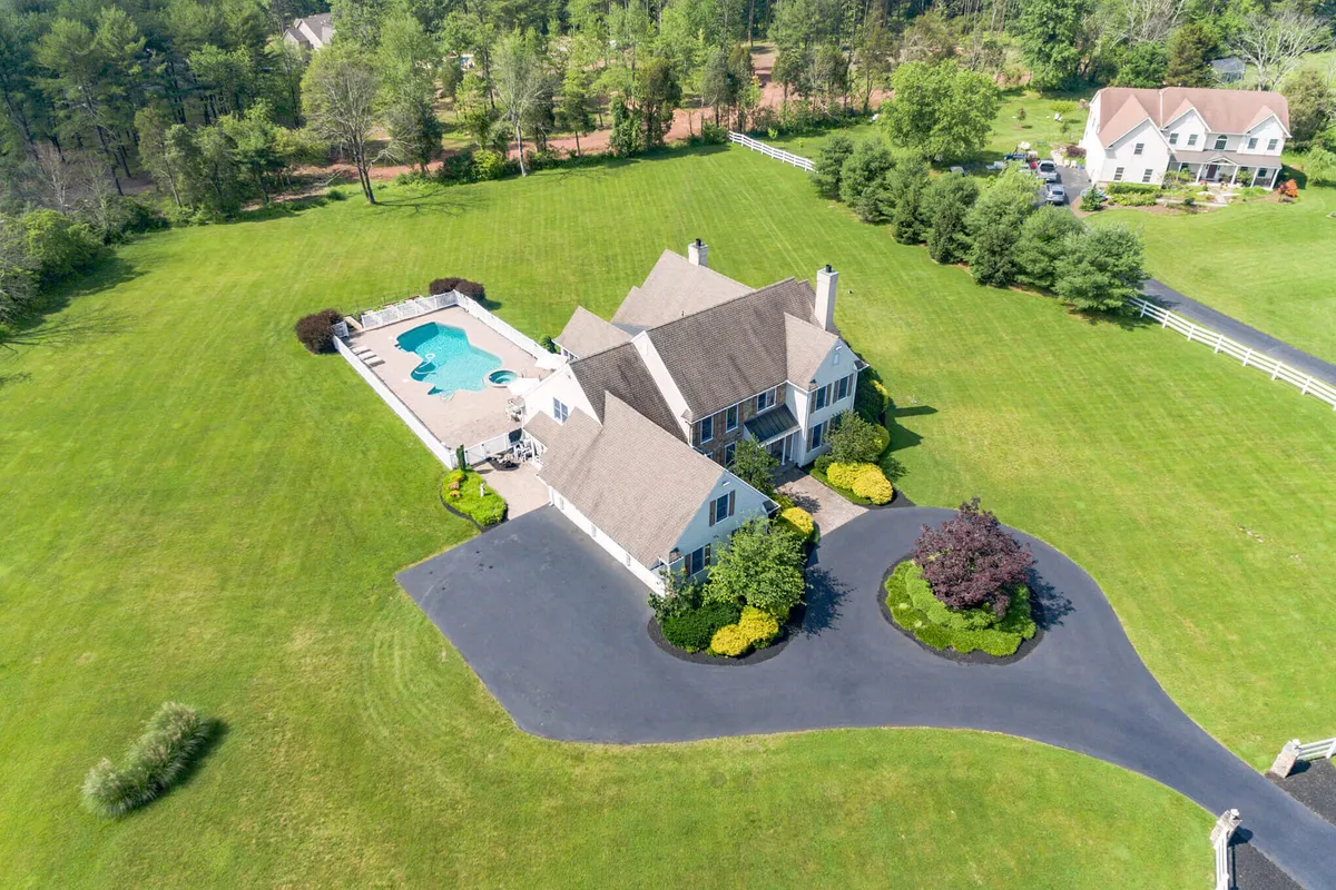 Aerial view of a property ready for listing