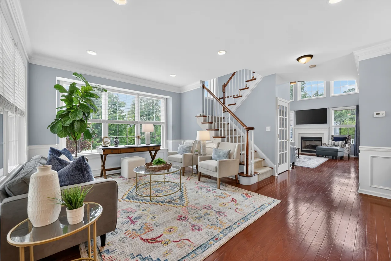 Professionally staged and photographed living room interior showing the result of proper real estate photo editing