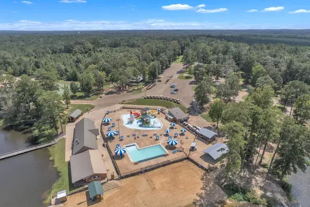 Aerial view of waterpark and pool area