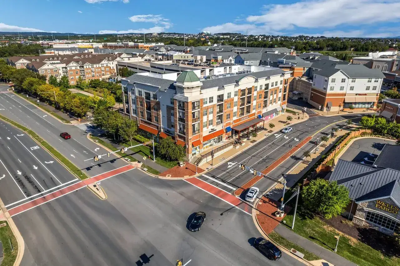 Aerial view of school property